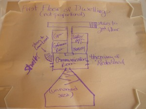 sketch of first floor of inner dwelling